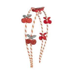 Stripe Cherry Double Headband