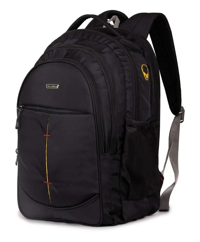 THE CLOWNFISH Archer 27L Black School Backpack | 3 Compartments | Water-Resistant | Unisex