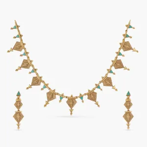 Tove Antique Gold Plated Tribal Necklace Set