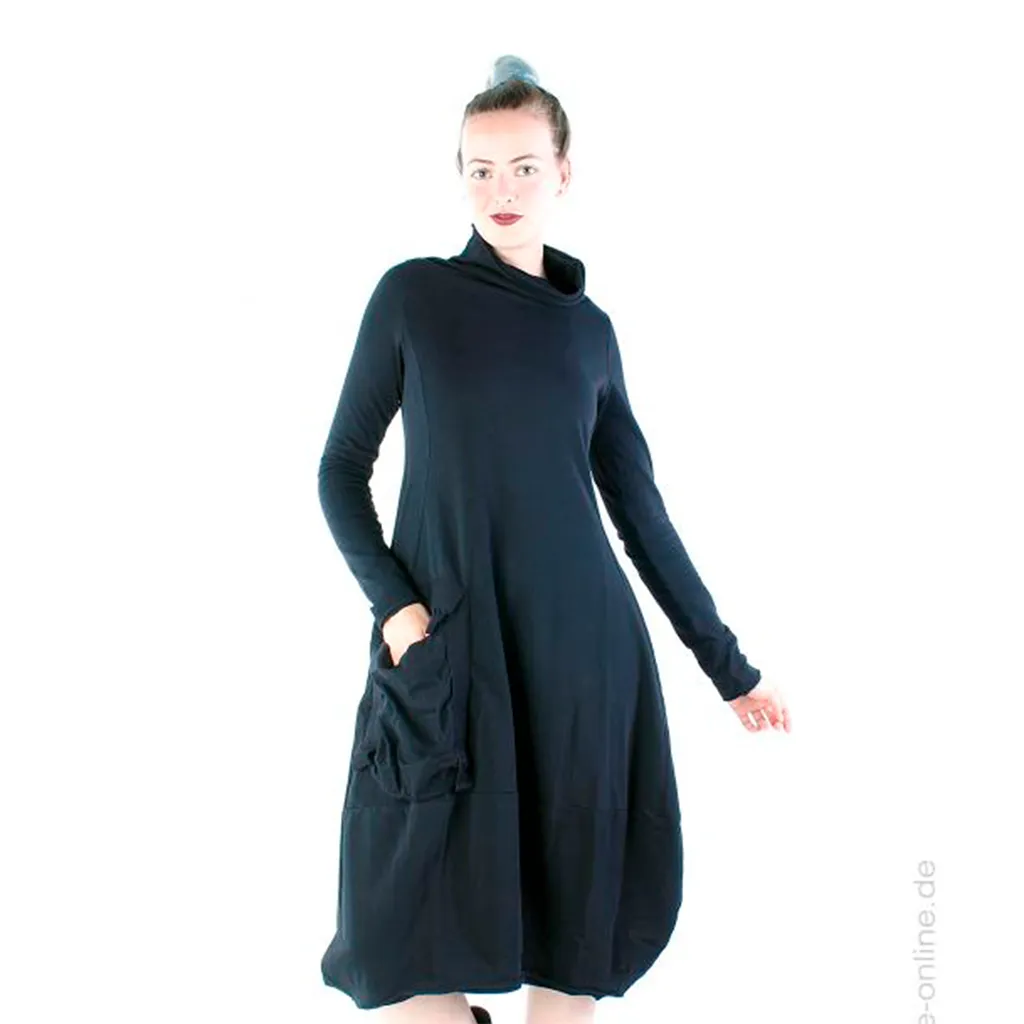 TULIP SWEAT DRESS, BLACK - RUNDHOLZ BLACK LABEL