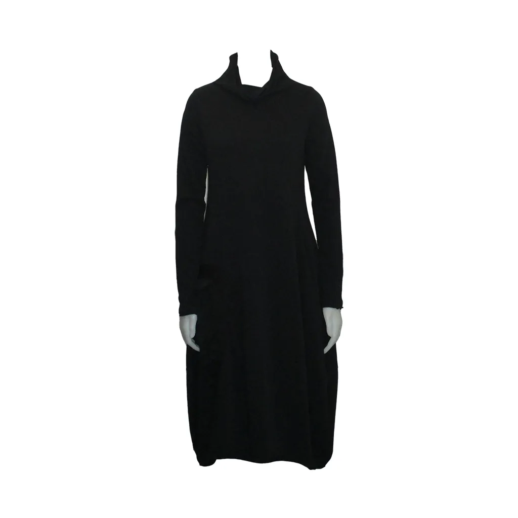 TULIP SWEAT DRESS, BLACK - RUNDHOLZ BLACK LABEL