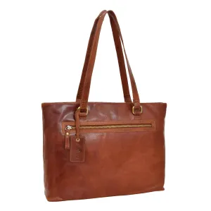 Womens Leather Classic Shopper Bag Lima Tan