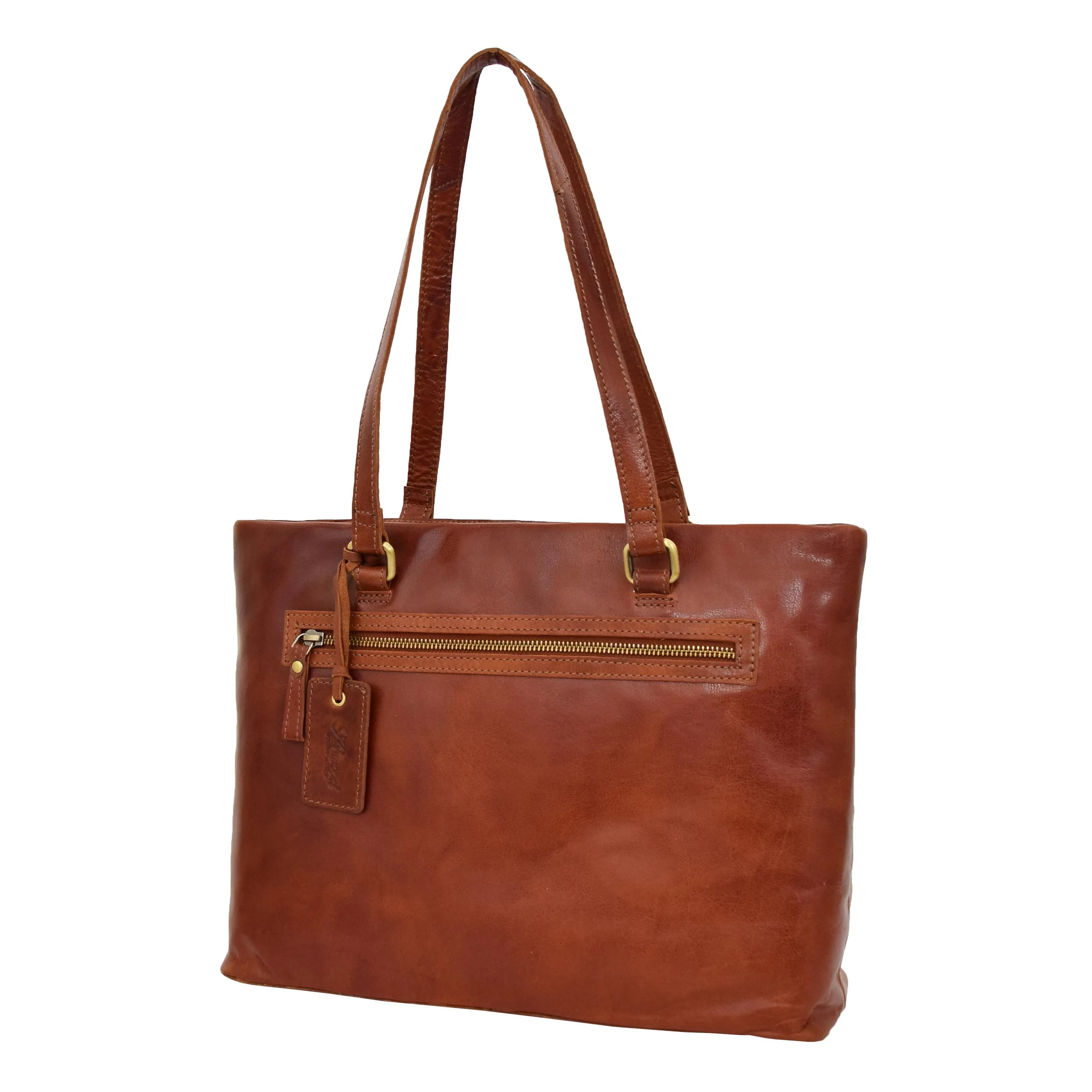 Womens Leather Classic Shopper Bag Lima Tan