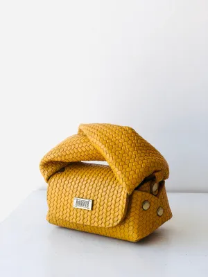 Yellow Lily Woven Embossed Micro Handbag