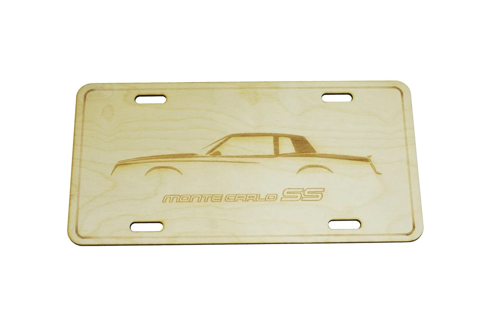 ZSPEC Chevy Monte Carlo SS Cut-Away License Plate, Birch, Ornamental